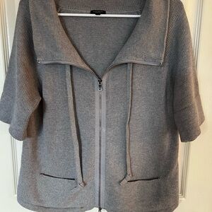 Cabin-core Talbots Heather Gray Knit Sweater 100% Cotton